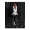 Astronaut - rymd - raket - oljemålning - canvas väggaffisch