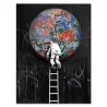 Plaques & SignsAstronauta - espacio - cohete - pintura al óleo - cartel de pared de lona
