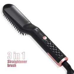 Multifunctional hair / beard brush - comb - straightener - with temperature adjustmentHair straighteners
