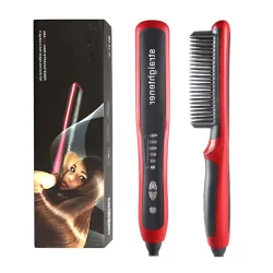 Multifunctional hair / beard brush - comb - straightener - with temperature adjustmentHair straighteners