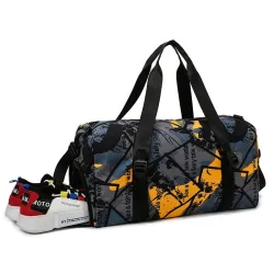 Snygg åkpåse - med skofack - stor kapacitet - vattentät - unisex - graffitidesign