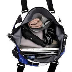 Sac de voyage / gym élégant - grande capacité - imperméable - unisexe - imprimé à carreaux