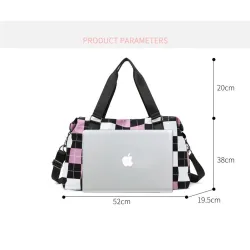 Sac de voyage / gym élégant - grande capacité - imperméable - unisexe - imprimé à carreaux