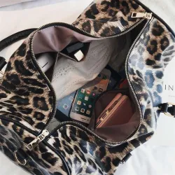 Fasjonabel reiseveske - stor kapasitet - leopardtrykk