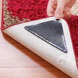 Nastro in silicone - adesivo antiscivolo - tappeto - moquette - tappetino - 4 pezzi