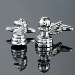 GemelosGemelos de plata de moda - diseño de ajedrez