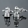 Fashionabla manschettknappar i silver - schackdesign