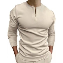 Klassisk poloshirt - langærmet t-shirt - med lynlås