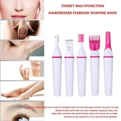 5 In 1 elektrisk epilator for kvinner - trimmer - hårfjerning - øyenbryn - bikini - ben - armhuler