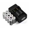 CR123A 16340 - Batteria ricaricabile agli ioni di litio da 2200 mAh 3,7 V 8 pezzi / Caricatore 16340