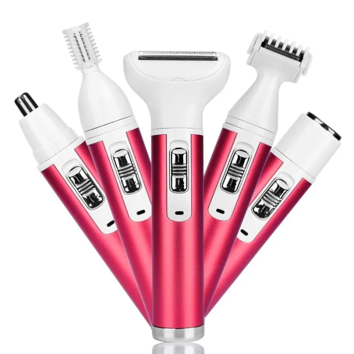 5 i 1 elektrisk kvinneepilator - nesetrimmer - øyenbryn - ben - armhuler - bikini