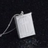 Vierkant medaillon - fotohouder - gesneden kruis - ketting - 925 sterling zilverHalskettingen