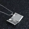 Fyrkantig medaljong - fotohållare - snidat kors - halsband - 925 sterling silver