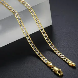 CollarCollar de moda - cadena cubana - oro y plata