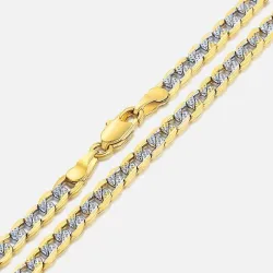 Colar da moda - corrente cubana - ouro e prata