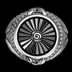 Vintage sølvring - signetring - punkstil - metalturbine - sterling sølv 925