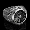 Vintage silverring - signetring - punkstil - metallturbin - sterling silver 925