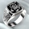 Vintage geprägter Ring - Siegelring - Skorpion-Design - 925 Sterling Silber