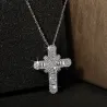 Luksuriøs sølv halskæde - hvid krystal kors vedhæng