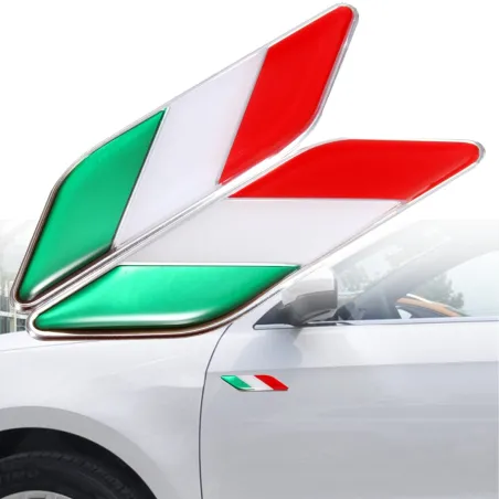3D italiensk flagg - merke - emblem - bilklistremerke - Italia - 2 stk