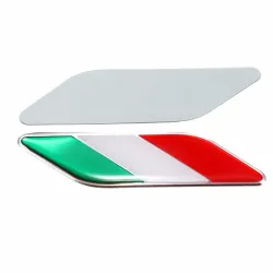 3D Italian flag - badge - emblem - car sticker - Italy - 2 piecesStickers