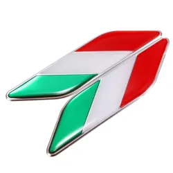 PegatinasBandera italiana 3D - insignia - emblema - pegatina para coche - Italia - 2 piezas