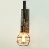 Retro Flaschenzug Wandleuchte - Holzlampe
