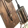 Kinkiet retro z bloczkiem - lampa drewnianaKinkiety