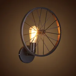 Applique murale rétro - lampe en métal - design roue industrielle