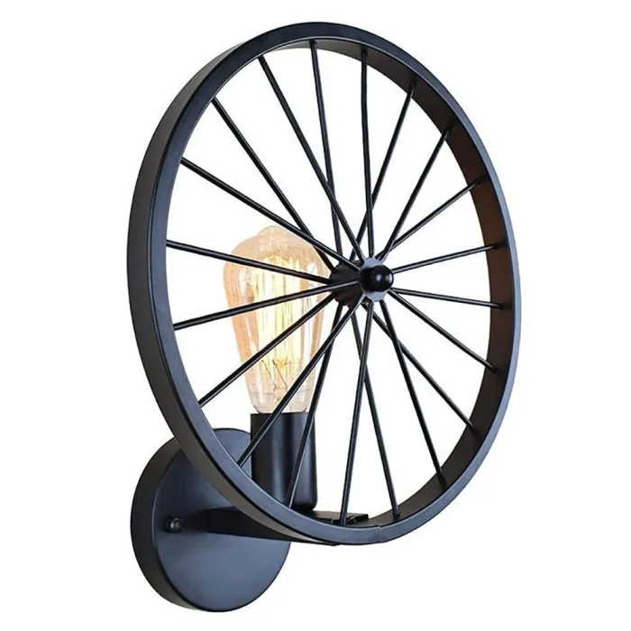 Applique murale rétro - lampe en métal - design roue industrielle