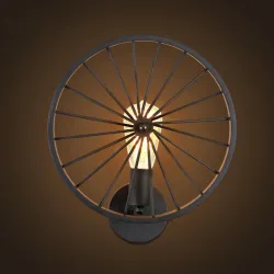 Retro wall light - metal lamp - industrial wheel designWall lights