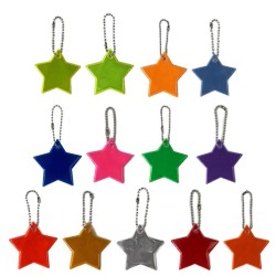 Reflekterande nyckelring - barnsäkerhet - stjärnformad - 10 st