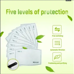 Máscaras faciais / bucais - reutilizáveis - antibacterianas - com filtro PM 2.5 - 4 peças