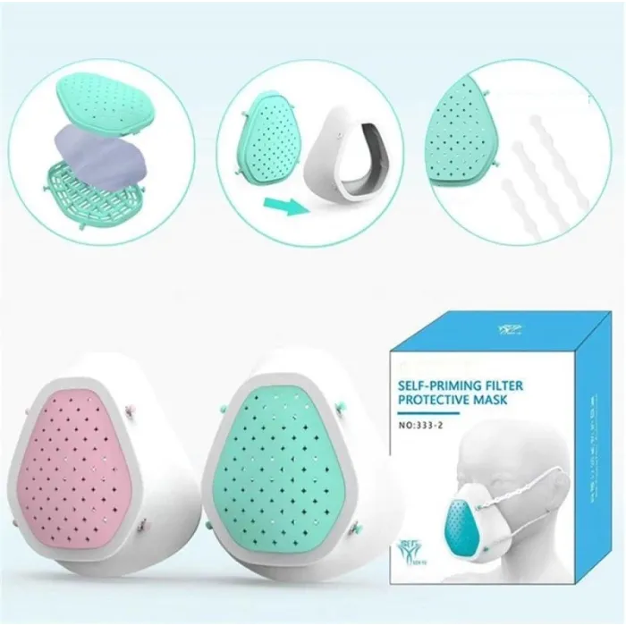 Silicone face mask - 4-layer composite self-priming filter - reusable - dust-proof - anti-bacterialMouth masks