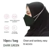 Gesichtsschutzmaske - 4-lagig - Einweg - Anti-Staub - Antibakteriell - Kreuzschlaufen - Fischform - 10 Stück