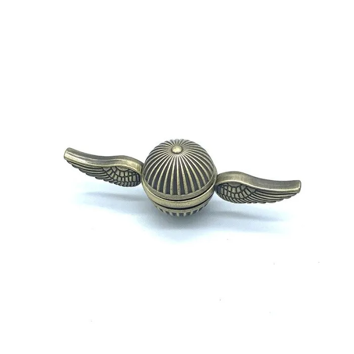 Hand fidget spinner - metal anti-stress legetøj - gylden snitch - englevinger