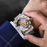 WINNER - montre de luxe - mécanique - lumineuse - avec diamants - design squelette transparent - avec boîte