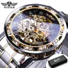 WINNER - montre de luxe - mécanique - lumineuse - avec diamants - design squelette transparent - avec boîte