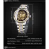 WINNER - montre de luxe - mécanique - lumineuse - avec diamants - design squelette transparent - avec boîte