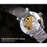 WINNER - montre de luxe - mécanique - lumineuse - avec diamants - design squelette transparent - avec boîte
