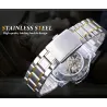WINNER - montre de luxe - mécanique - lumineuse - avec diamants - design squelette transparent - avec boîte