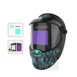 Maschera per saldatura auto-oscurante - solare - batteria Li automatica - true color - 4 sensori