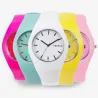 GENEVA - farverigt silikone ur - quartz - ultratyndt - unisex