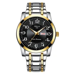 Montre mécanique de luxe - quartz - aiguilles lumineuses - étanche - acier inoxydable