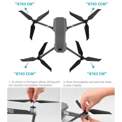 DJI Mavic 2 Pro - 8743F - three-blade propellers - low noisePropellers
