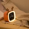 Digital LED alarm clock - with backlight - USB - rabbit / deer ears - leavesClocks
