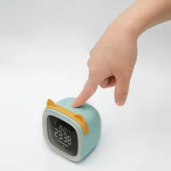 Digital LED-väckarklocka - med bakgrundsbelysning - USB - kanin/hjortöron - löv