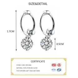 Boucles d'oreilles créoles avec zircone - argent sterling 925
