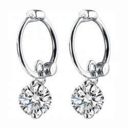 Hoop earrings with zirconia - 925 sterling silverEarrings