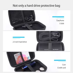 Saco de armazenamento protetor HDD de 2,5 polegadas - com zíper